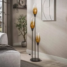 Stojaca lampa 76-90S Cocoon 3L Brown clear glass  - Komfort-nábytok
