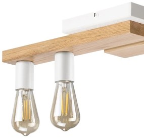 Prisadený luster MATTE 4xE27/15W/230V biela/dub