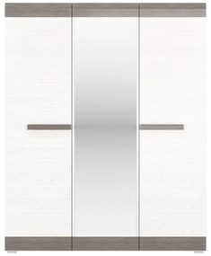 Skriňa trojdverová Blanco 27 z zrkadlom 163 cm - Borovica sNiezna / new grey