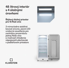 Klarstein Shirley 15 Uno. chladnička na víno, 15 fliaš, 5 - 20 °C, dotykové ovládanie, retro
