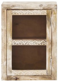 furniture-nabytek.cz - Masívna nástenná skrinka Bitna z mangového dreva, lakovaná, prírodná farba – 43×25×60 cm