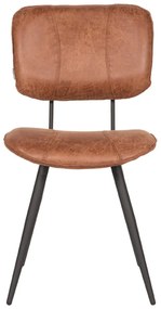 Koňakovohnedé kožené jedálenské stoličky v súprave 2 ks Fos – LABEL51