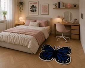 U.Rug koberce, Kusový koberec U.Rug Motýľ, 80x100, modrá, detská izba