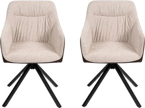Set - 2 ks Jedálenská stolička AVENBERG LARO – otočná, béžovo-hnedá