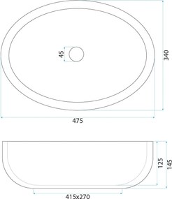 Rea Shila umývadlo, 49 x 34 cm, biela, REA-U6655