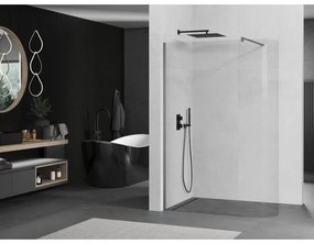 Mexen Kioto, sprchová zástena Walk-In 90 x 200 cm, 8mm číre sklo, grafitový profil, 800-090-101-66-06