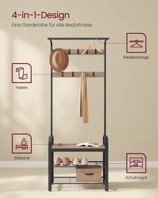 Vešiakový stojan s botníkom HSR040K02