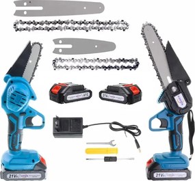 Nakida Akumulátorová ručná mini pílka NAKIDA HT-5719 + 2x batéria 21 V + 127 mm + 185 mm lišta + 2 reťaze