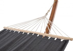 Hojdacia sieť Miramar 400 x 120 x 107 cm - drevený rám - Sivá