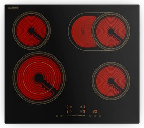 Klarstein Victoria sklokeramická varná doska, 4 zóny, elegantná, nadčasová, 6600 W, 60 cm