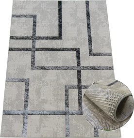 Koberec Esprit 3609 GREY – sivý s geometrickým vzorom Rozmer: 60x100 cm