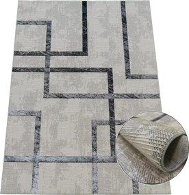 Koberec Esprit 3609 GREY – sivý s geometrickým vzorom Rozmer: 280x370 cm