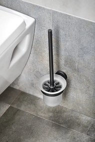 Aqualine Aqualine, SAMBA WC kefa nástenná, mliečne sklo, čierna, SB208