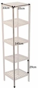 Regál Bamboo Spa 145cm bambus prírodná