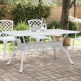 Záhradný stôl biely 150x90x72 cm liaty hliník 4002805