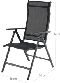 Záhradná stolička RIVIERA, set 2 ks, čierna SongmicsHome