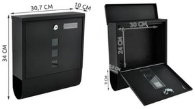 Poštová schránka 34x30,7 cm čierna