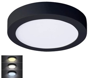 Solight WD172-B - LED Stropné svietidlo LED/18W/230V 3000/4000/6000K čierna okrúhly WD172-B