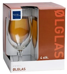 Súprava 4 pohárov na pivo Lyngby Glas Juvel, 490 ml