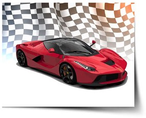 Sablio Plagát Ferrari Závodná vlajka - 60x40 cm