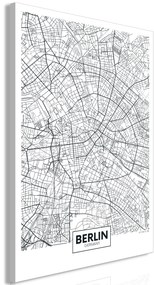 Artgeist Obraz - Map of Berlin (1 Part) Vertical Veľkosť: 40x60, Verzia: Na talianskom plátne