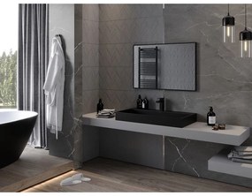 Mexen Loft, obdĺžnikové kúpeľňové zrkadlo 90 x 60 cm, farba rámu čierna matná, 9852-090-060-000-70
