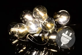 Garthen 40613 Záhradné párty osvetlenie LED - sklenené žiarovky - 5 m teplá biela