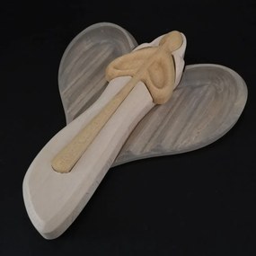 AMADEA Drevený anjel s flautou, farebný, masívne drevo, 22x15x2 cm