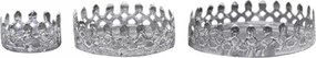Set 3ks zinkový antik kovový svietnik Lace Crown - Ø 4,5*2,5 / Ø 8*3/ Ø 10*3cm