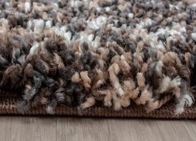 Koberce Breno Kusový koberec ENJOY SHAGGY 4500 Taupe, hnedá, viacfarebná,160 x 230 cm