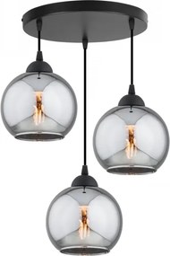 Brilagi - Luster na lanku DIOR 3xE27/60W/230V čierna/dymová sivá