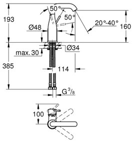 GROHE 23463001 - Umývadlová batéria ESSENCE veľkosť M lesklý chróm