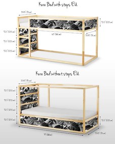 Nálepky Ikea Kura Bed  Čierna a biela tropická žemličky