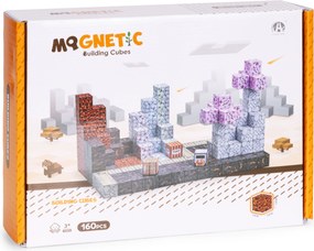 MULTISTORE Magnetické kocky 160 dielikov – konštrukčná stavebnica pre deti 3+ farebné