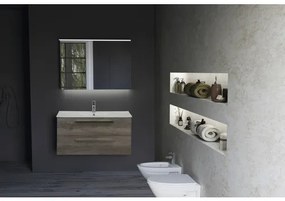 Kúpeľňová zostava Sanox Seville keramika zrkadlo 60 cm dub nebraska s LED
