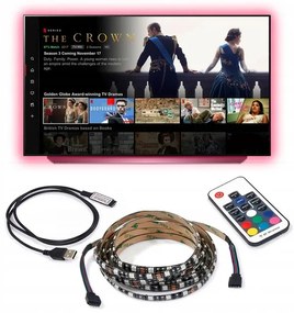MILIO LED pásik za TV - 5V - 5m - 60LED/m - 72W - IP20 - RGB - diaľkové ovládanie