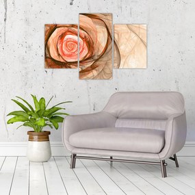 Obraz - Abstraktné ruže ružová s bielym pozadím (90x60 cm)