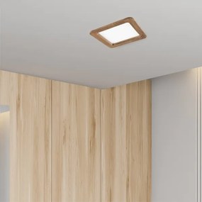 LED Podhľadové svietidlo WOODY SPOT LED/17W/230V 3000K orech 18,5x18,5 cm