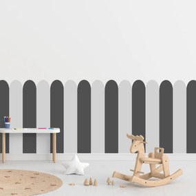 PIPPER. Textilná samolepiaca tapeta - Oblúk - Šedá farba Farba: Kombinácia, Veľkosť: 100 cm