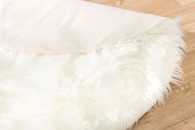Koberec PEAU DE MOUTON 2 kruh biely