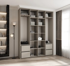 Šatníková skriňa 190 cm Carmela 40-4 (kašmír + zlatá). Akcia -20%. Vlastná spoľahlivá doprava až k Vám domov. 1126672