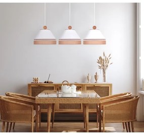 Duolla - Luster na lanku AVIGNON 3xE27/15W/230V biela/hnedá