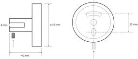 SAPHO XR009 X-Round držiaky sklenenej poličky 8 mm, strieborná