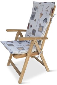 Polster na polohovaciu stoličku a kreslo 3cm motív srdca LOVE