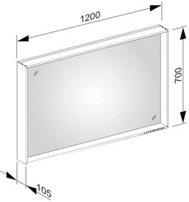LED zrkadlo do kúpeľne KEUCO X-Line biele 120 x 70 cm