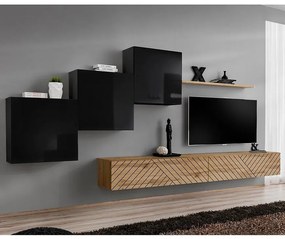 Obývacia Stena Switch X Line Čierna/Wotan
