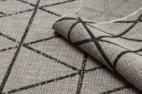 Koberec Šnúrkový SIZAL FLOORLUX 20508 strieb. / čierny Trojuholníky