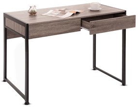 Tutumi Tutumi, dizajnový kancelársky stôl na počítač 123x60x76 cm R20FFTDSK002, čierna-dub sonoma Tabac, MEB-07010