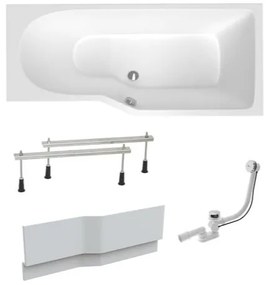 Asymetrická vaňa Laguna Beáta Plus 160x80 cm akrylát pravá SIKOBE1600PANP, 1 ks