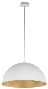 SIGMA Industriálne závesné osvetlenie SFERA, 1xE27, 60W, 50cm, okrúhle, biele, zlaté